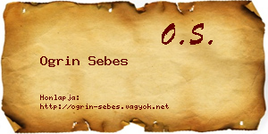 Ogrin Sebes névjegykártya